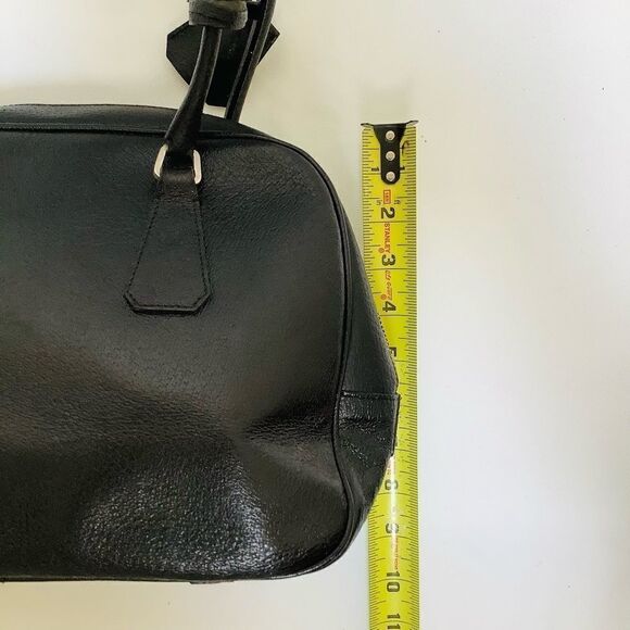 VINTAGE PRADA BOWLING BAG BOSTON BAG BLACK LEATHER EUC SHOULDER BAG PERFECTION - Picture 11 of 15